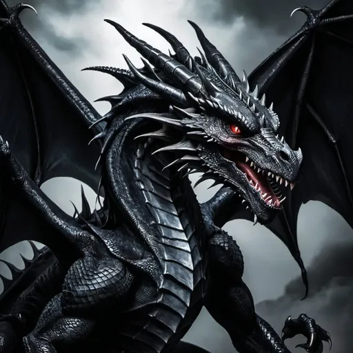 Prompt: A dark dragon