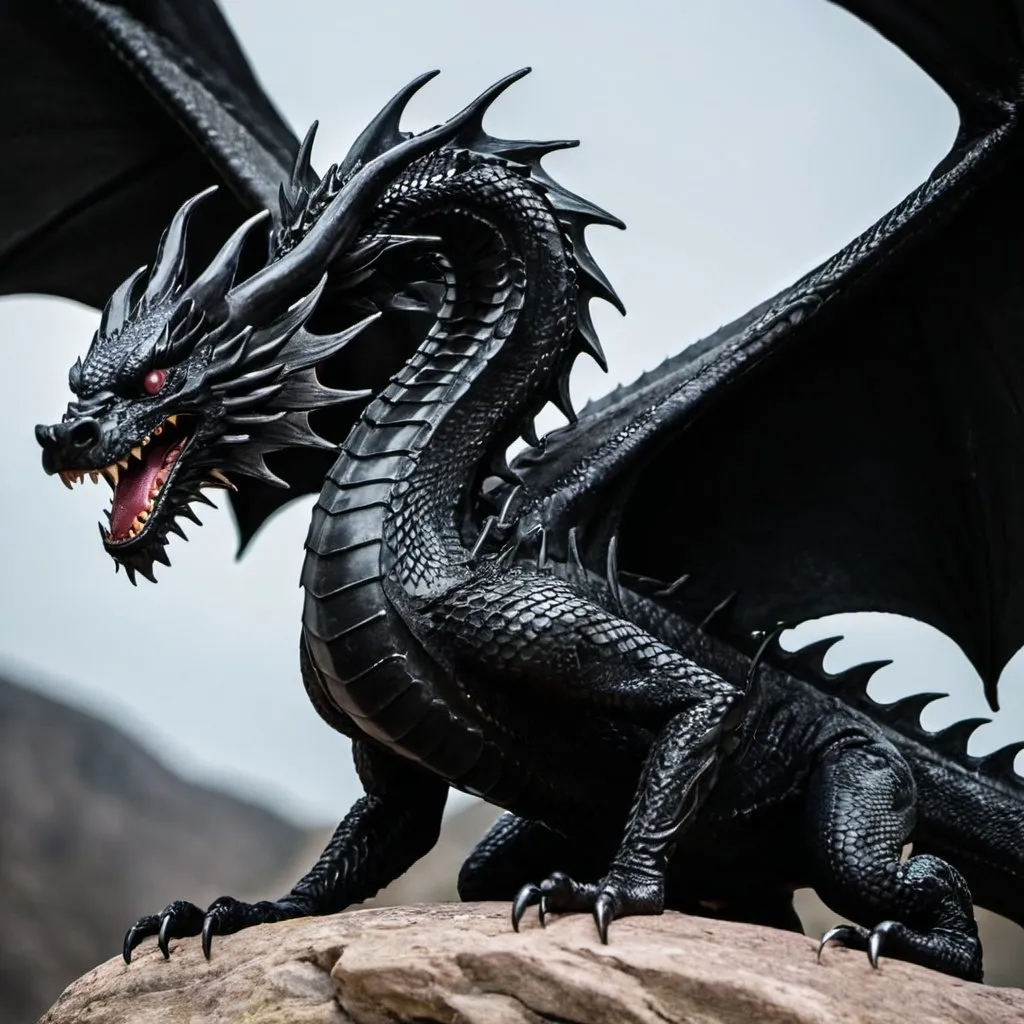 Prompt: Black dragon 
