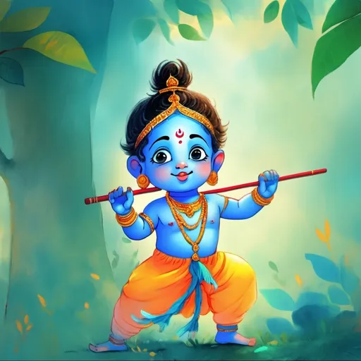 Prompt: Lord Krishna’s childhood