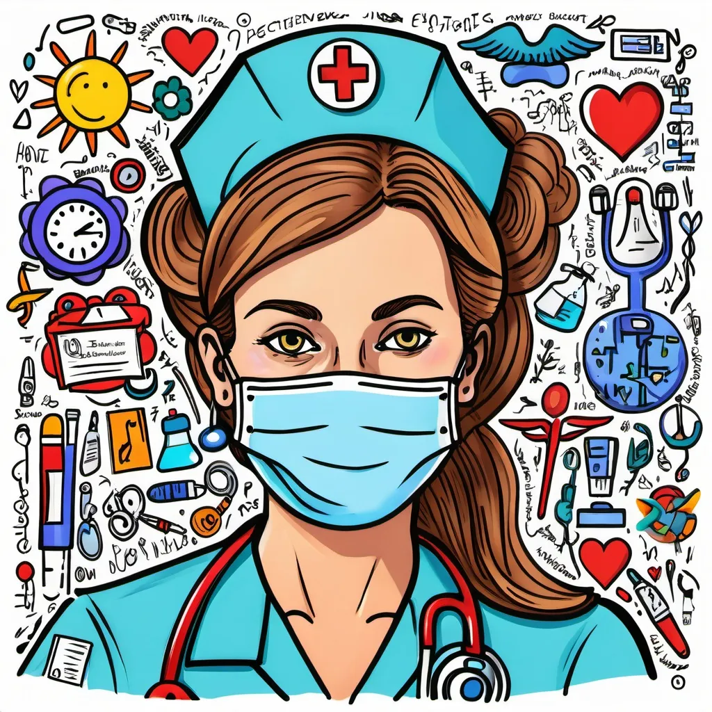 Prompt: A Colorful, Creative and Artistic Doodle of an effective patient centered nurse educator