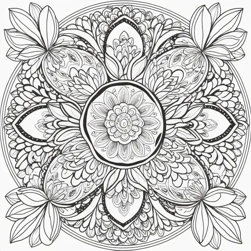 Prompt: Paisley shapes and flowers mandala 