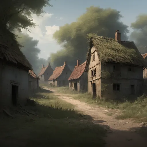 Prompt: A forgotten village 