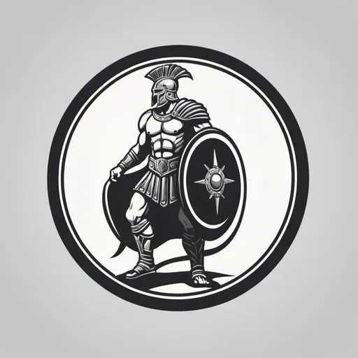 Prompt: Circular logo with a Gladiator 



