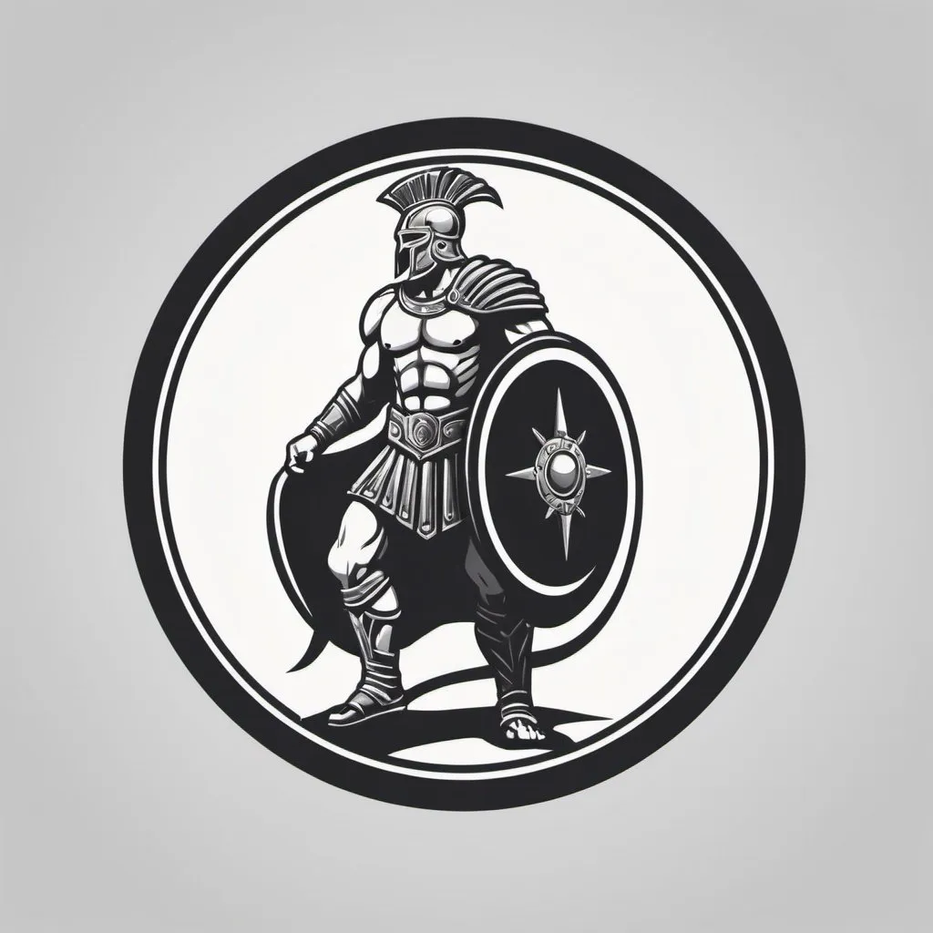 Prompt: Circular logo with a Gladiator 



