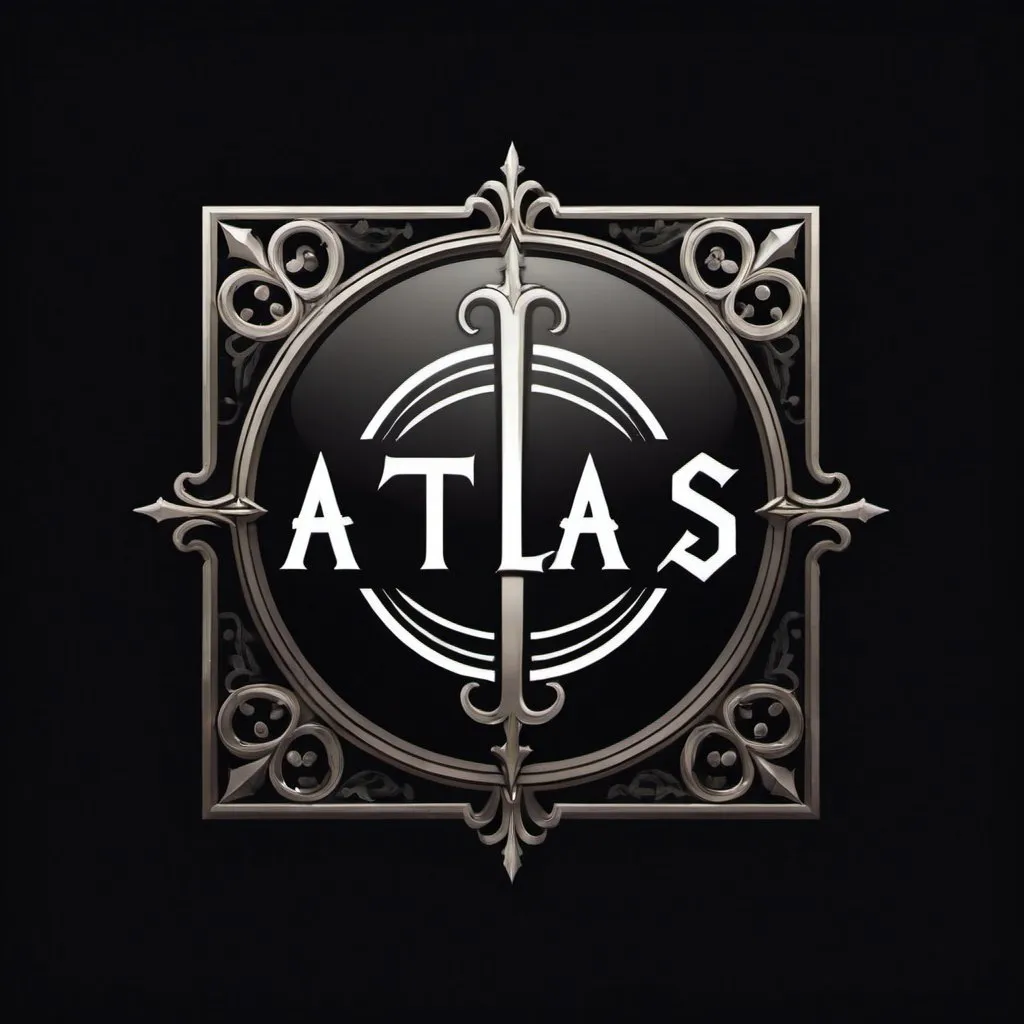 Prompt: A square logo that says Atlas in a gothic style