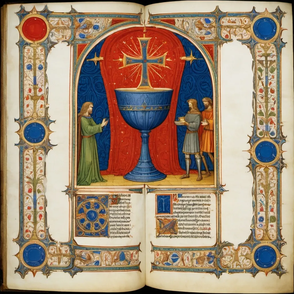 Prompt: Illuminated Manuscript of the Holy Grail