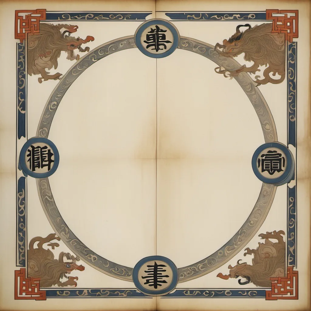 Prompt: Yuan dynasty grimoire page border