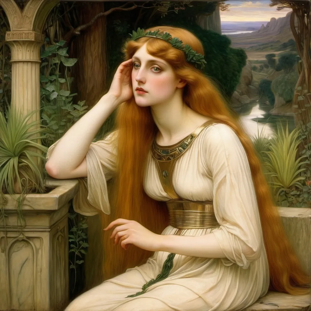 Prompt: Pre-Raphaelite painting of Xanadu