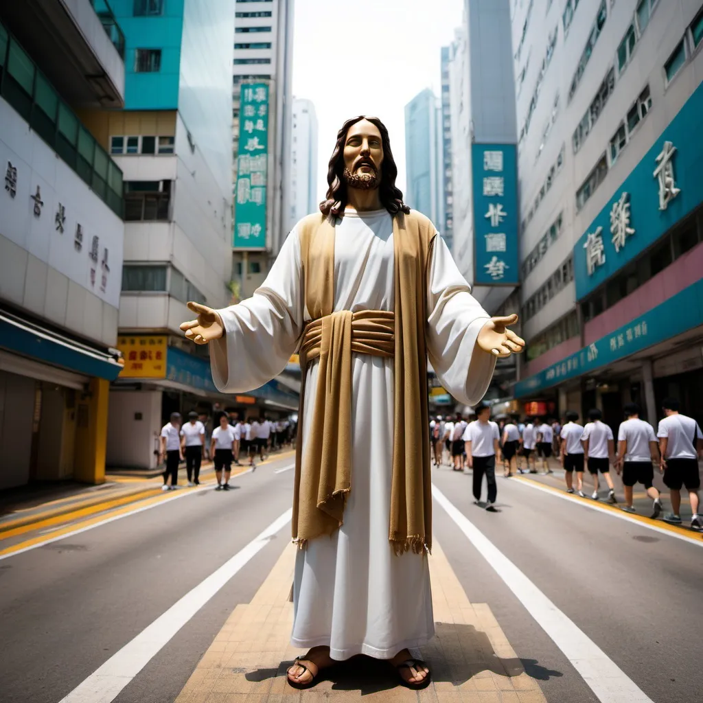 Prompt: Jesus in Hong Kong 
