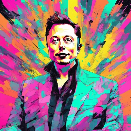 Prompt: Abstract depiction of Elon Musk's xAI revolution, Grok AI model interaction, futuristic AI interface, vibrant colors, dynamic composition, high-tech elements, futuristic aesthetic, abstract art, AI revolution, Elon Musk's xAI, Grok AI, vibrant colors, dynamic composition, high-tech elements, futuristic aesthetic