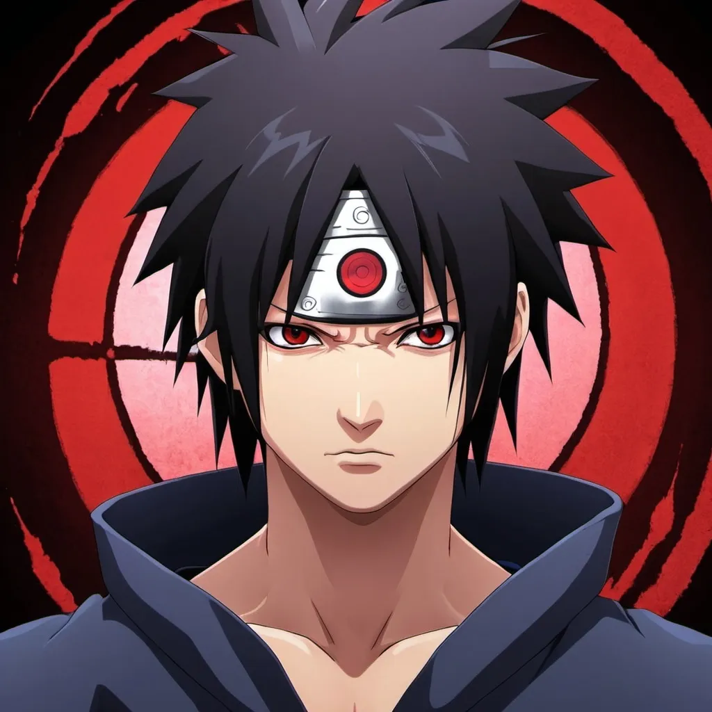 Prompt: anime sasuke uchiha with rinensharingan
