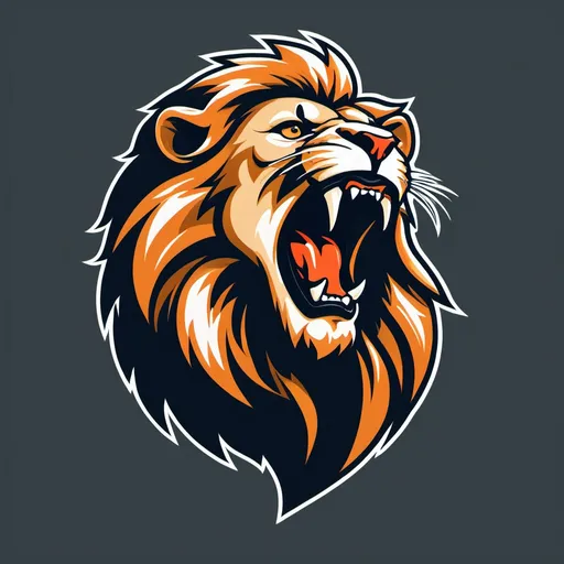 Prompt: make a logo with a lion roaring