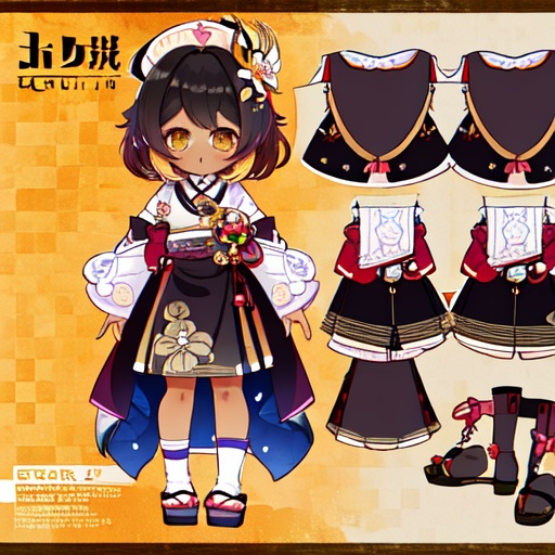 Prompt: UHD, highest quality, best quality, character concept art, genshin impact, genshin impact character art, character concept art, plaid uniform dress, dark skin, brown skin, cute dark skin girl, black hair, 4c hair, short hair, afro puffs, light yellow eyes, loli, wearing sandals, highly stylized (genshin impact), genshin concept art