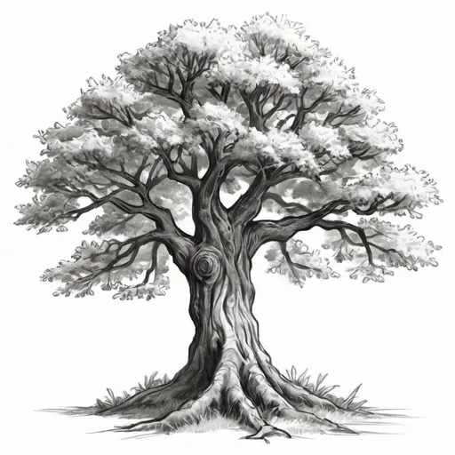 Prompt: Elder tree sketch for tattoo design 