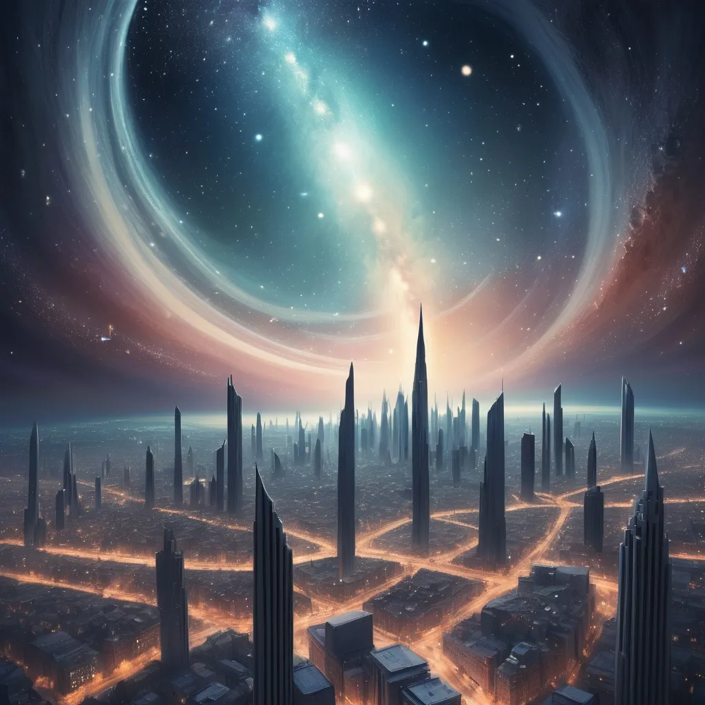 Prompt: celestial cityscape