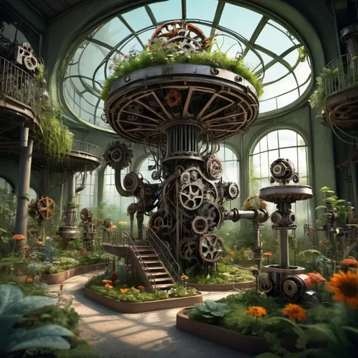 Prompt: mechanical garden