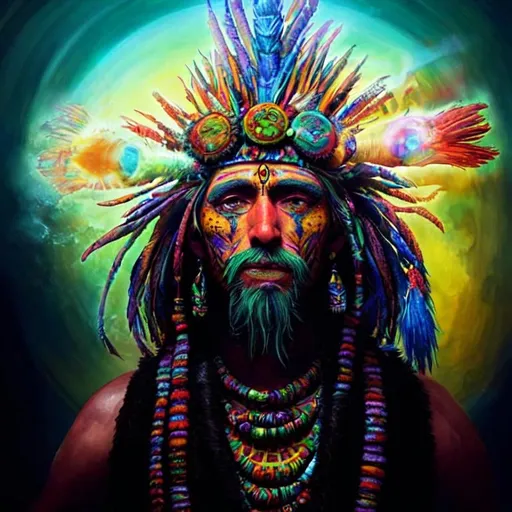 Prompt: amazonic shaman dmt