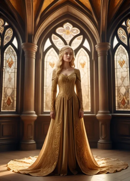 Prompt: Eowyn dress , fantasy princess gown