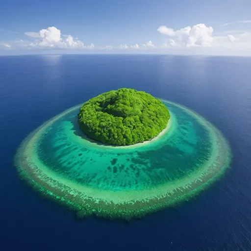 Prompt:   beautiful green island in the middle of the sea