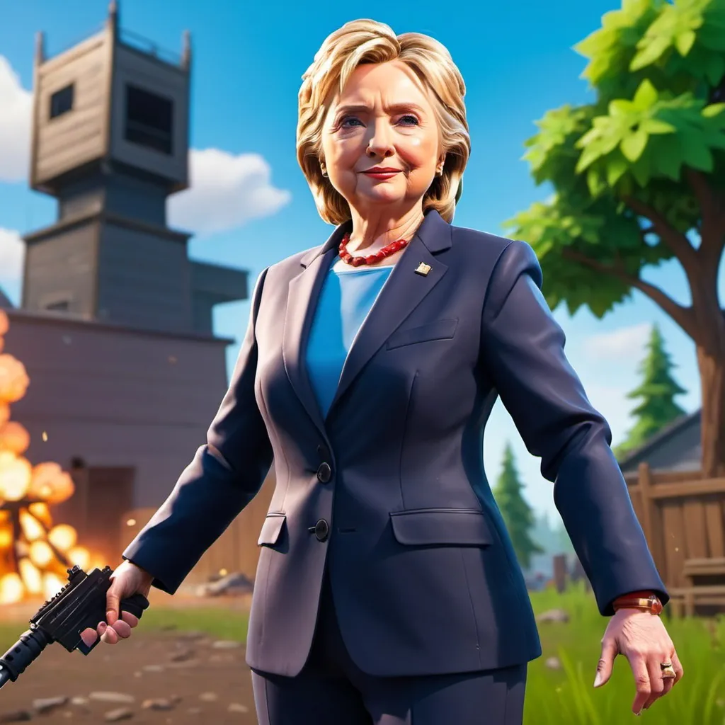 Prompt: Hillary Clinton in Fortnite