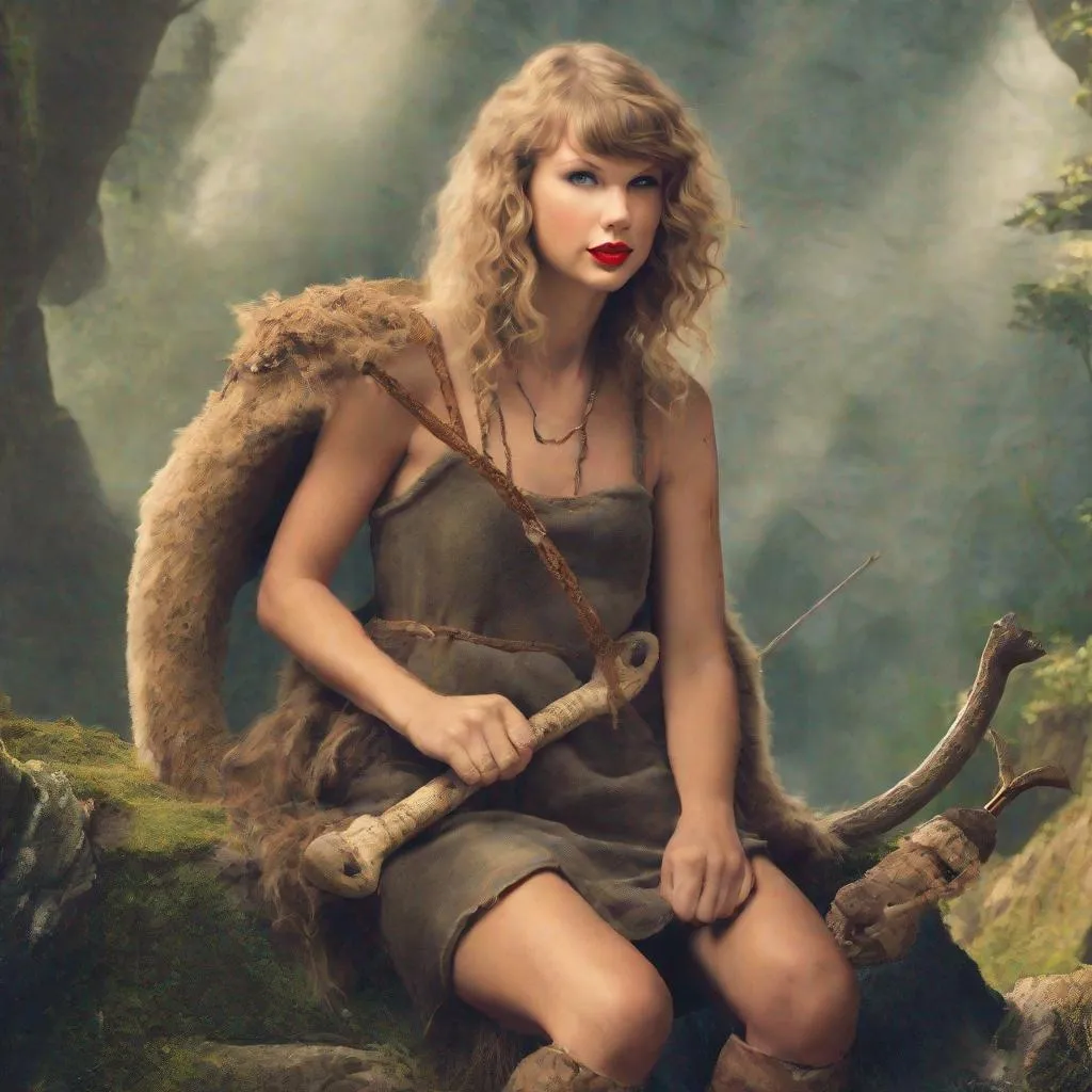 Prompt: Taylor Swift in the stone age