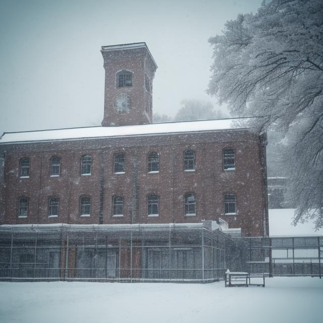 Prompt: Snowy prison