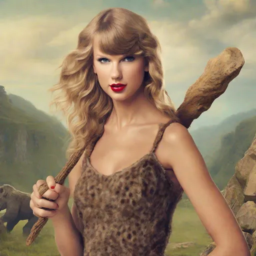 Prompt: Taylor Swift in the stone age