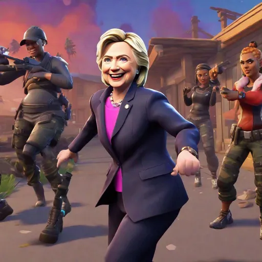 Prompt: Hillary Clinton in Fortnite