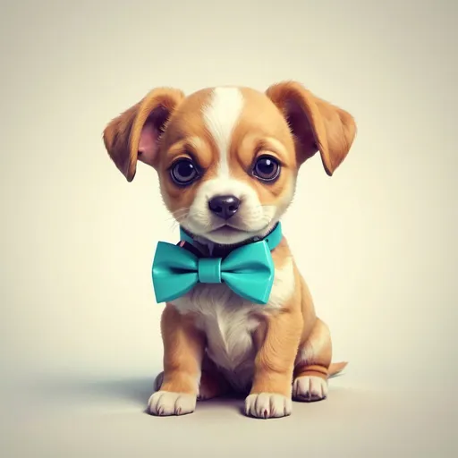 Prompt: Cute puppy in a bow tie, 3D render, retro grunge design, vibrant neon colors, vintage style, [woof], bold typography, high quality, graffiti style, vintage, 3D, retro, grunge, vibrant colors, cute puppy, bow tie, neon, woof, bold typography, high quality