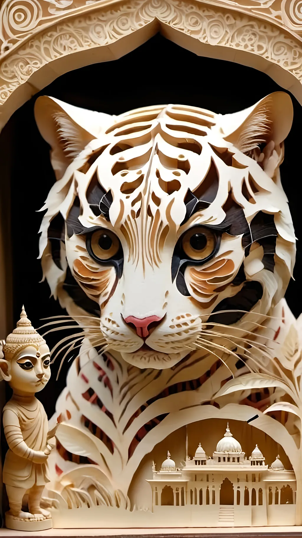 Close up of Bengal head, with background reading Ban...