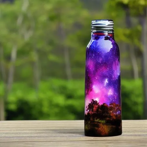 Prompt: galaxy in a bottle purple, or something like that