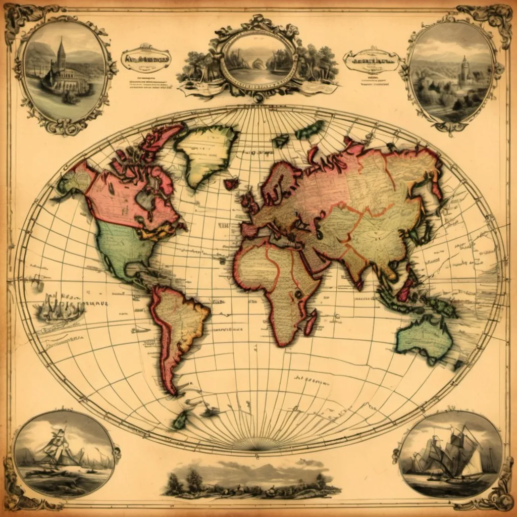 Prompt: vintage map