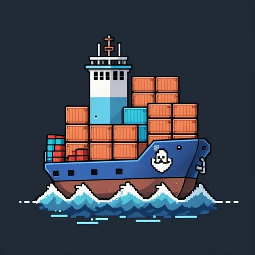 Prompt: The docker logo but in a cute pixel art 