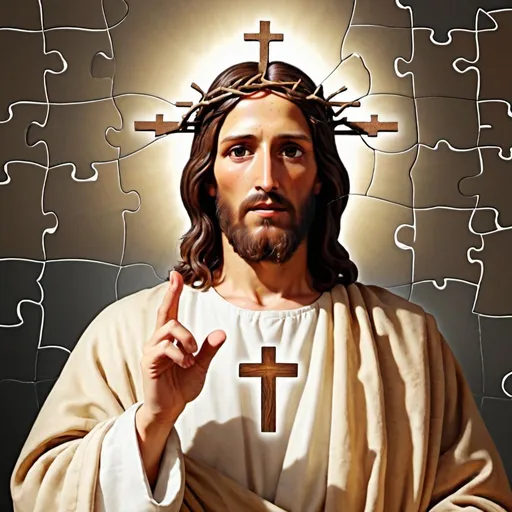 Prompt: jesus, the last piece of the puzzel