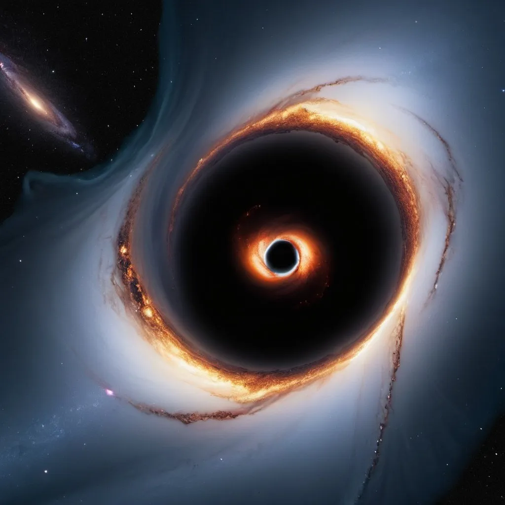 Prompt: a black hole devouring a galaxy