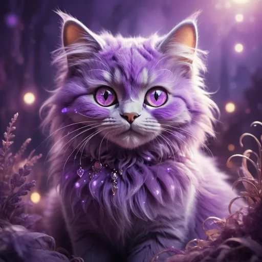 Prompt: Purple cat