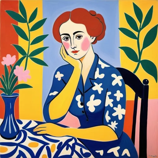 Prompt: an entitled lady finally gets what she deserves, Henri Matisse style