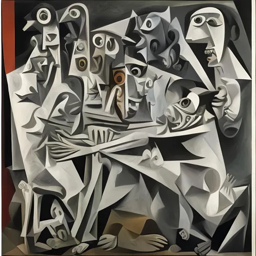 Prompt: GUERNICA, 1937, PABLO PICASSO, giuseppe Arcimboldo style
