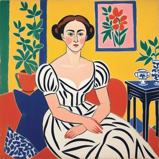 Prompt: an entitled lady finally gets what she deserves, Henri Matisse style