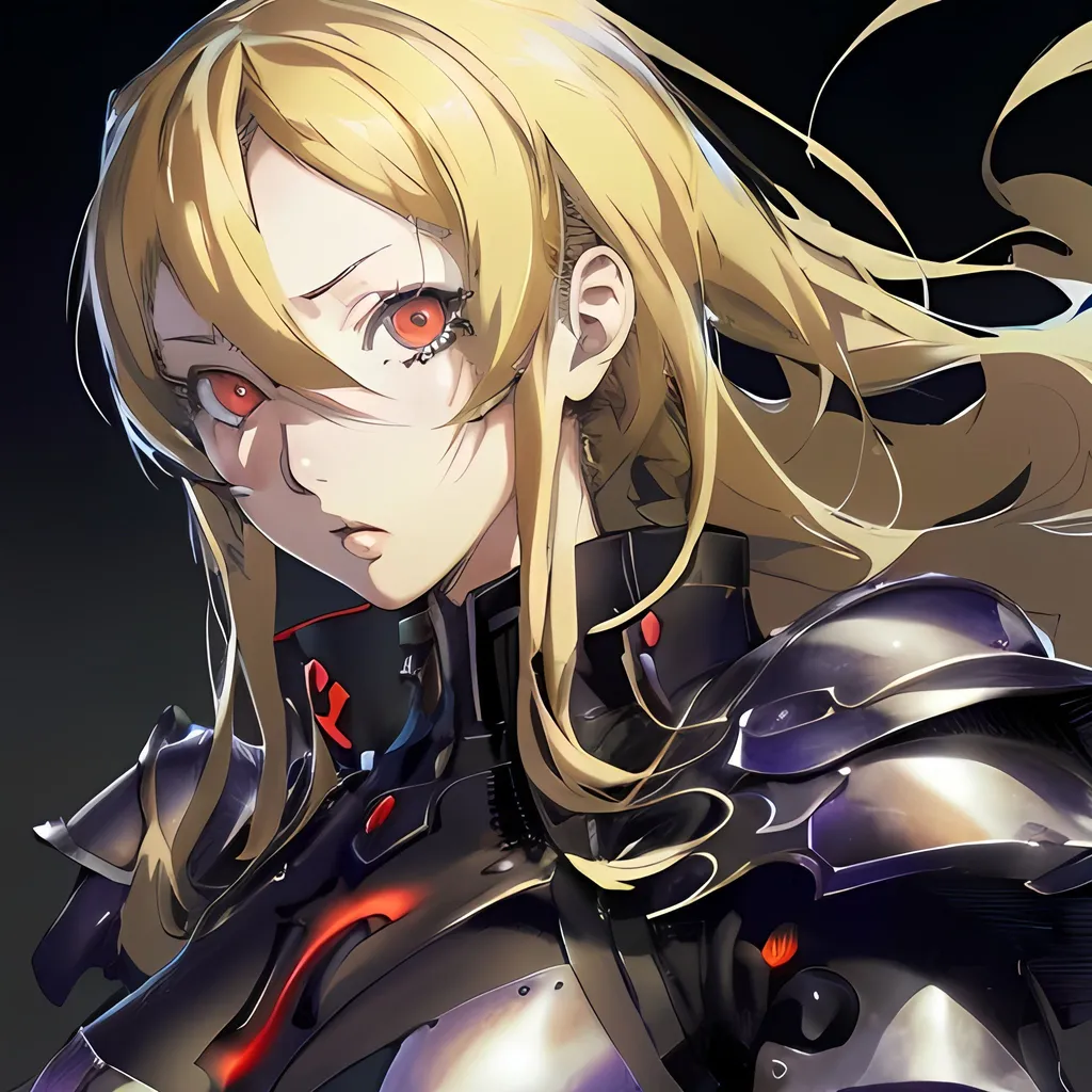 Prompt: persona 3, cover art, hyper detailed perfect face, (((HDR)), ((UHD)), ((high res)), ((64k)), in style of Shigenori Soejima, blonde female, long hair, red eyes, armored 
