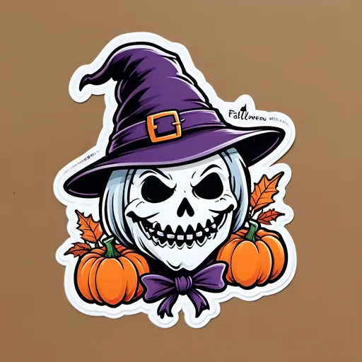 Prompt: die-cut sticker, fall Halloween décor