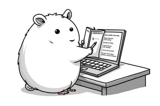 Prompt: @hhdjg0z4RGSNuPFLdjbA Capy sitting at a desk with a laptop or tablet open, displaying a simple, clean infographic or webpage titled “Value Investing Principles.” The screen shows keywords like “Margin of Safety,” “Undervalued Stocks,” and “Long-Term Growth.” Capy is thoughtfully pointing at the screen or taking notes with a pen, showing active learning and research