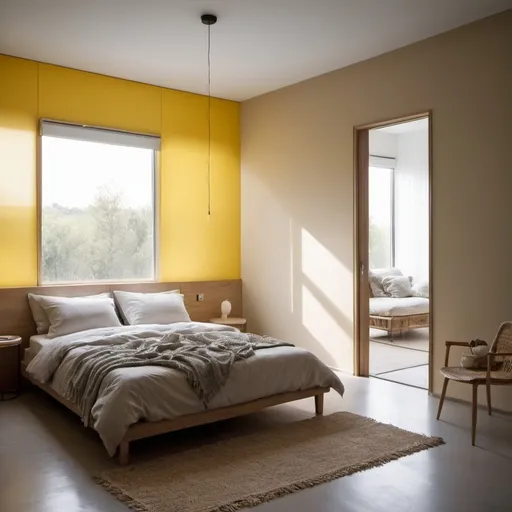 Prompt: En la fotografía se observa una composición simple pero interesante, que muestra un foco (bombilla) amarillo encendido, sujeto al techo de una habitación. El foco está montado en una base metálica, probablemente de acero inoxidable, que está fijada al techo mediante tornillos visibles. La bombilla tiene un diseño decorativo, con un cristal de color amarillo que posiblemente sirve para dar una luz cálida y acogedora a la estancia.

El techo parece estar pintado de un color claro, probablemente blanco o un tono beige suave, lo cual ayuda a reflejar la luz emitida por el foco, haciendo que la habitación parezca más luminosa y espaciosa. Hay un pequeño detalle arquitectónico en el techo, una moldura decorativa que corre a lo largo de los bordes, añadiendo un toque de elegancia al diseño de la habitación.

En la parte inferior derecha de la imagen, se puede ver una ventana o puerta con marco de madera, parcialmente abierta, lo que permite la entrada de luz natural. Las cortinas visibles son de un material ligero, permitiendo una transición suave entre la luz natural y la luz artificial del foco. Además, la textura del techo y la pared visible debajo del marco de la ventana sugieren que las superficies son de una construcción sólida, posiblemente cemento o yeso, con un acabado suave.

El foco, al estar encendido, emite una luz cálida que crea un contraste con la luz natural que entra por la ventana. Esto sugiere que la foto podría haber sido tomada en una hora del día en la que la luz exterior no es suficiente para iluminar completamente la habitación, como al atardecer o en un día nublado. La elección de una bombilla amarilla indica una preferencia por una iluminación cálida y acogedora, ideal para espacios de descanso o relajación.

En resumen, la foto muestra un foco amarillo en un techo bien acabado, con elementos arquitectónicos y decorativos que sugieren un espacio confortable y estéticamente cuidado. La combinación de luz natural y artificial crea una atmósfera equilibrada y agradable en la habitación.