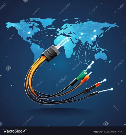 Prompt: Fiber Optic Cable Technology Vector Design Stock Vector (Royalty ..