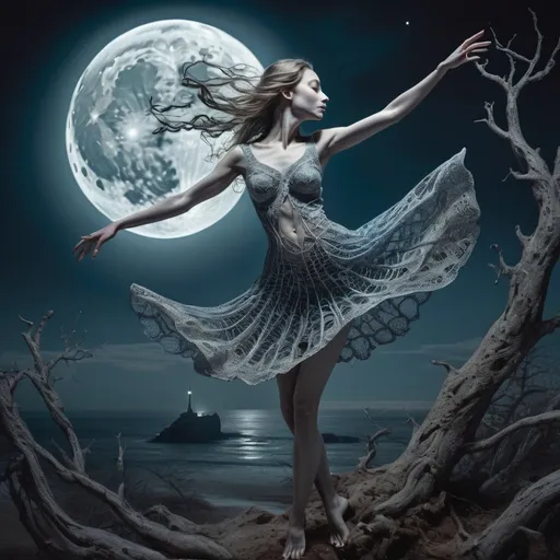 Prompt: Dancing woman surrealism Moonlight dreamlike hyperdetailed intricately detailed deep color
Remove extra limbs and extra fingers