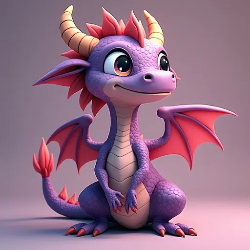 Prompt: create a purple dragon that resembles a dragonfruit, this is supposed to be a avatar for our dragonfruit.ai website so we can use him in videos, etc.
