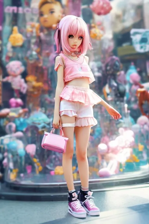 Prompt: 1girl,(simple_background), solo,kawaii,posing, fullbody,looking at viewe,fashionable, human, vibrant, outfit,open body language, front, colorful, dynamic, confident, expression, holding, accessory, elements,around,touch, scene ,(Transparent plastic decoration base, plastic base:1.1) 1girl, (simple background), solo, kawaii, posing, full body, looking view, fashion, human, vibrant, clothing, open body language, front, colorful, dynamic, confident,  expressive, holding, accessory, Element, surrounding, touch, scene, (transparent plastic decorative base, plastic base: 1.1) 