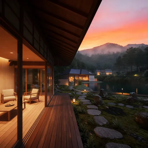 Prompt: chuyển cảnh thành hoàng hôn