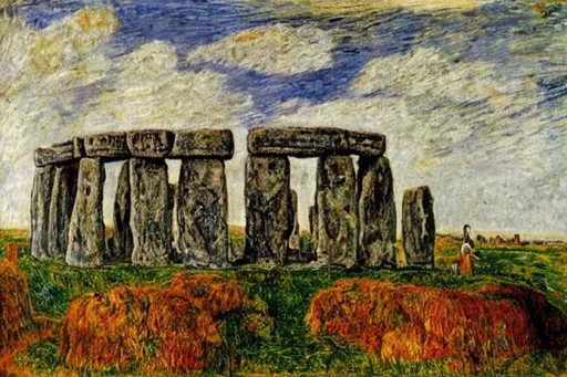 Prompt: stonehenge by james ensor