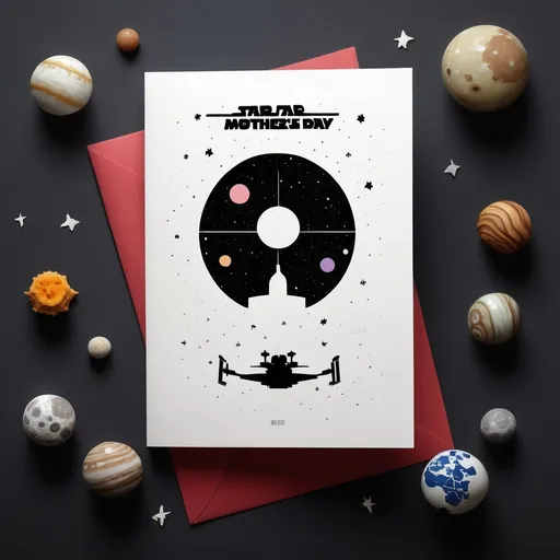 Prompt: criação de uma imagem realista de um **cartão de Feliz Dia das Mães** inspirado em **Star Wars**, com um toque minimalista e foco no espaço sideral da saga:

---

### **Conceito do Cartão:**  
**Tema:** Uma homenagem ao Dia das Mães no universo de *Star Wars*, com elementos icônicos do espaço, naves e planetas, mantendo um visual limpo e sofisticado.  

### **Detalhes Visuais:**  
1. **Fundo:**  
   - **Espaço estrelado em tons profundos de azul e roxo**, com nebulosas sutis (como as de *The Mandalorian*).  
   - **Planetas icônicos** em destaque (ex.: Naboo, Alderaan ou Endor) em estilo realista, mas com cores suaves.  

2. **Elementos de Star Wars:**  
   - **Millennium Falcon** ou uma **X-Wing** voando em traços minimalistas (silhueta ou linhas brancas/brilhantes).  
   - **Estrelas da Morte** ou **Death Star** ao fundo, desfocado, para não poluir o design.  

3. **Texto Principal:**  
   - **"Feliz Dia das Mães"** em português, escrito em uma fonte elegante inspirada nos créditos de abertura de Star Wars (amarelo dourado ou branco brilhante).  
   - **Subtítulo opcional:** *"Que a Força esteja com você, mãe!"* em fonte secundária discreta.  

4. **Toques Especiais:**  
   - **Efeitos de luz** suaves (ex.: brilho ao redor das naves ou texto).  
   - **Bordas minimalistas** em preto ou dourado para enquadrar o cartão.  

---

### **Sugestão de Paleta de Cores:**  
- **Azul cósmico** (#0B3D91) e **roxo nebulosa** (#6A0DAD) para o espaço.  
- **Branco** e **dourado** para texto e elementos gráficos.  

---

### **Exemplo de Composição (em texto):**  
> *Imagem: Um vasto espaço com estrelas cintilantes e a silhueta do Millennium Falcon voando em direção a Naboo (planeta azul-esverdeado). No centro, o texto "Feliz Dia das Mães" em amarelo dourado, com uma faixa de luz saindo por trás das letras. Ao fundo, uma nebulosa roxa dá profundidade.*  
